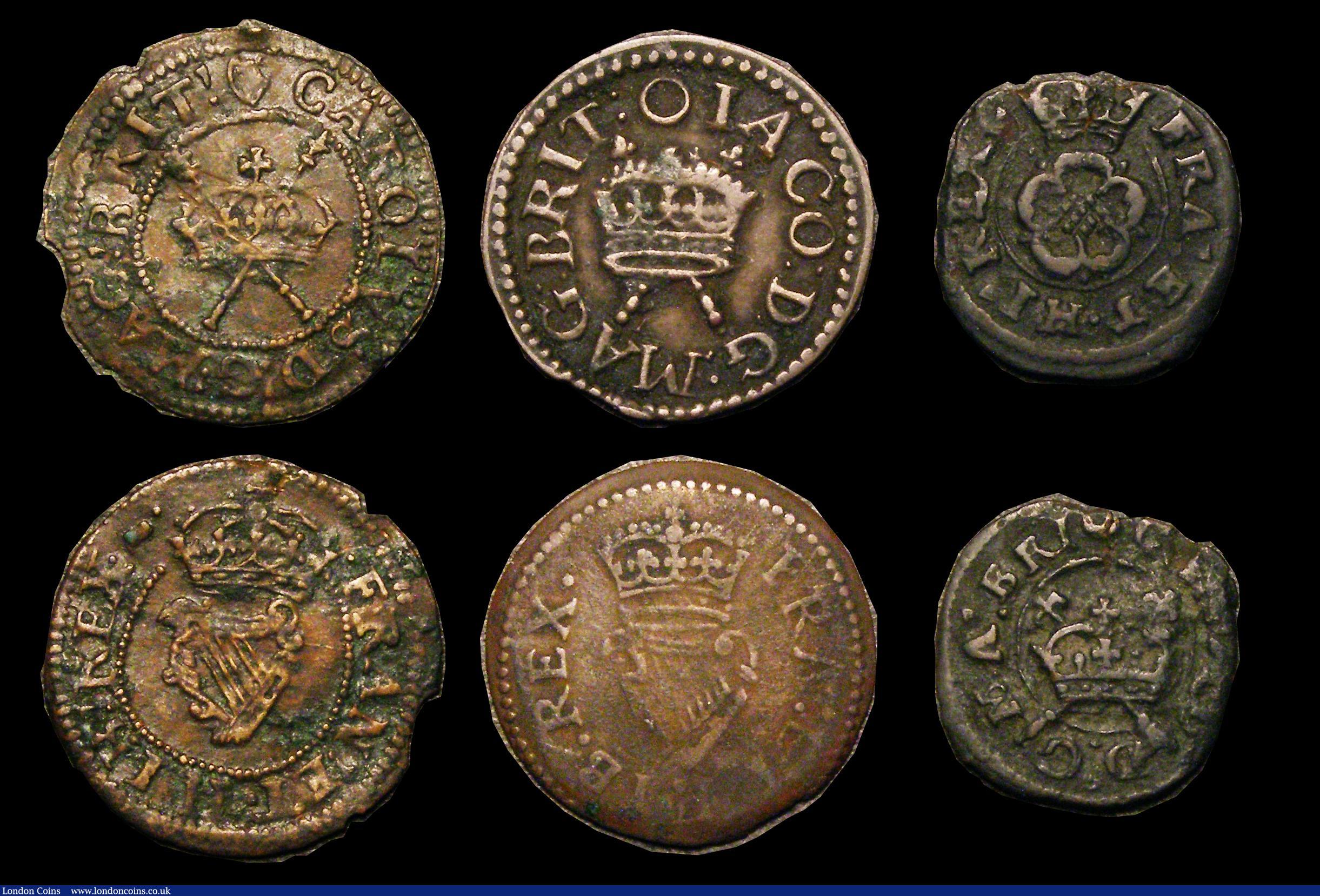 London Coins : A182 : Lot 2162 : Shillings to Halfgroat (4) Shillings (2) Charles I Group D, Fourth Bust, type 3a, no inner circles, ...