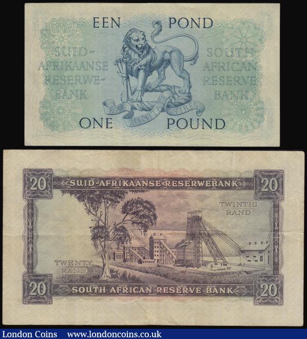 South Africa (2) 20 Rand (1961) Pick 108 VF and 1 Rand 5.10.55 EF or better : World Banknotes : Auction 182 : Lot 229