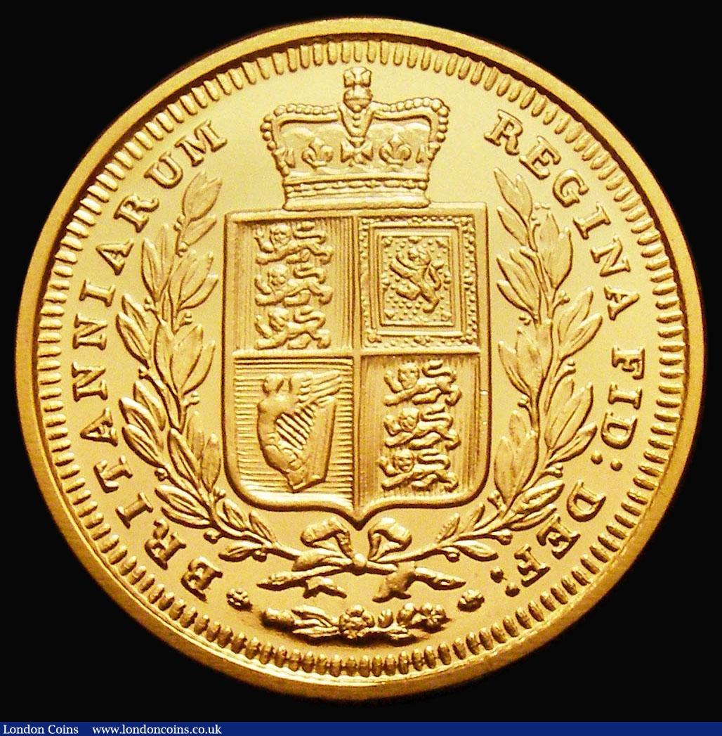 London Coins : A182 : Lot 2318 : Fantasy Sovereign 1841 a modern Proof striking in 22 carat gold by Pobjoy Mint, in an LCGS holder an...