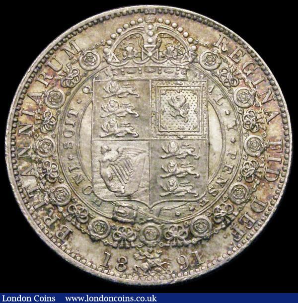 Halfcrown 1891 ESC 724, Bull 2776, Davies 649 dies 3C N of PENSE with crossbar Lustrous UNC with flashes of colourful tone, a choice example, in an LCGS holder and graded LCGS 80 : English Coins : Auction 182 : Lot 2621