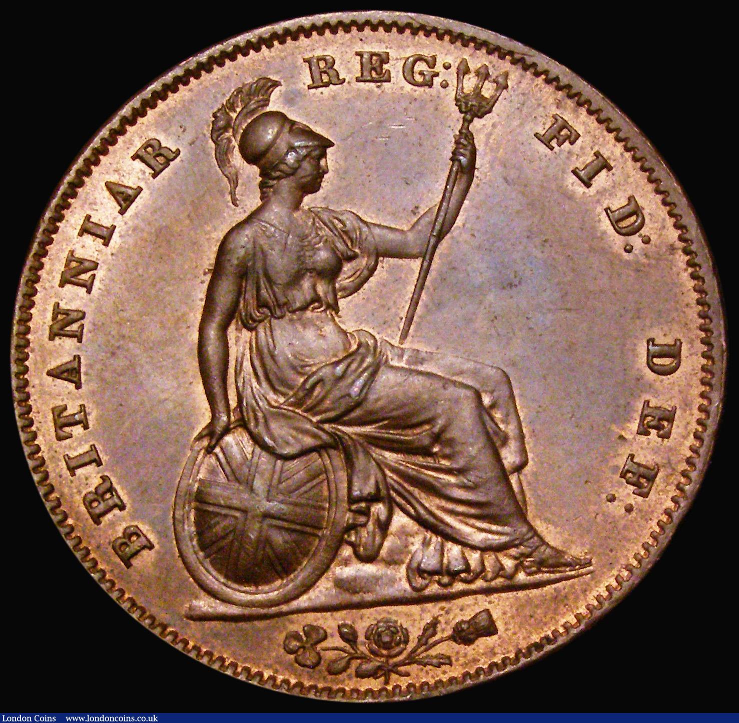 London Coins : A182 : Lot 2845 : Penny 1847 DEF Close Colon, just a trace of the colon after BRITANNIAR is visible, Peck 1492 UNC/AU ...