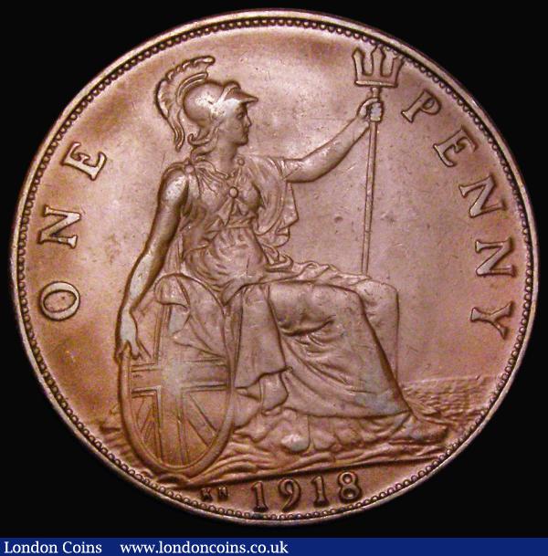 Penny 1918KN Freeman 184 dies 2+B GVF/VF the obverse with a flan flaw in the field : English Coins : Auction 182 : Lot 2901