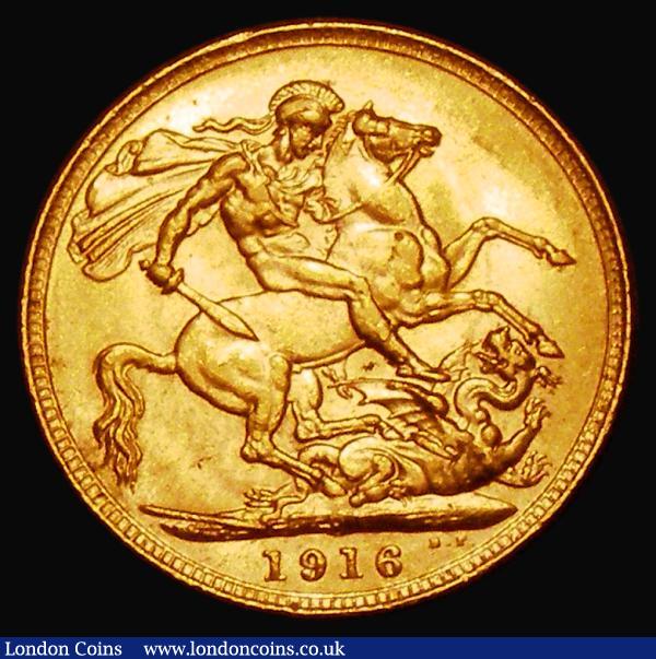 Sovereign 1916P Marsh 255 UNC or near so and lustrous, with the odd contact mark and some minor (perhaps removable residue), a scarcer type : English Coins : Auction 182 : Lot 3273