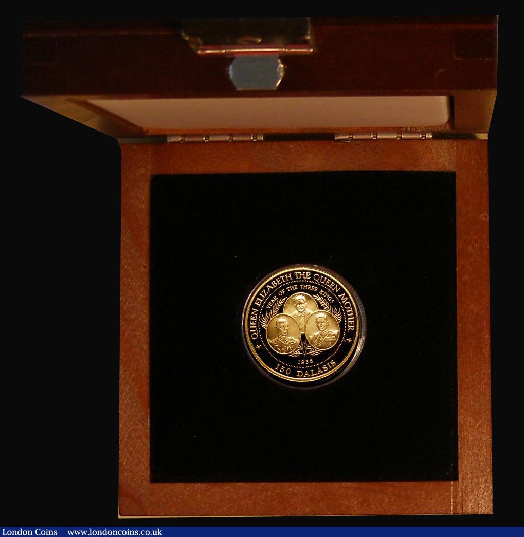 London Coins : A182 : Lot 505 : Gambia 150 Dalasis Gold 1996 Queen Elizabeth the Queen Mother, Lady of the Century - The Year of the...