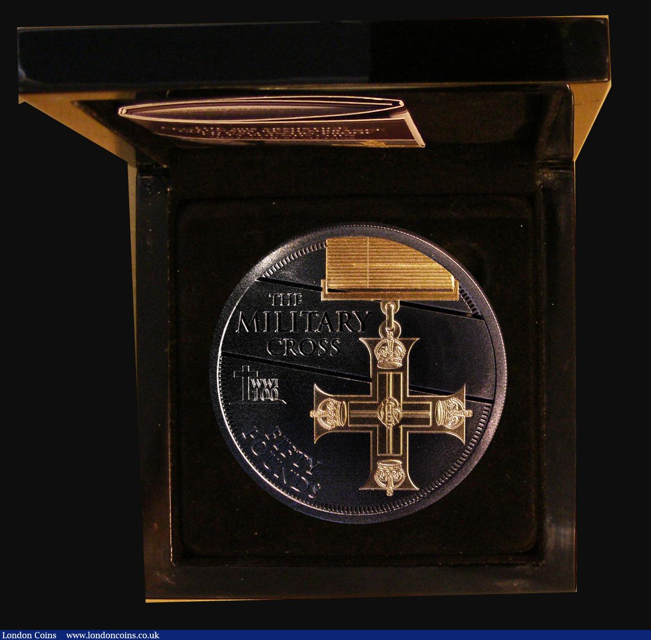 London Coins : A182 : Lot 549 : Tristan da Cunha Fifty Pounds 2018 5oz. Gold Proof, 100th Anniversary of the End of the First World ...