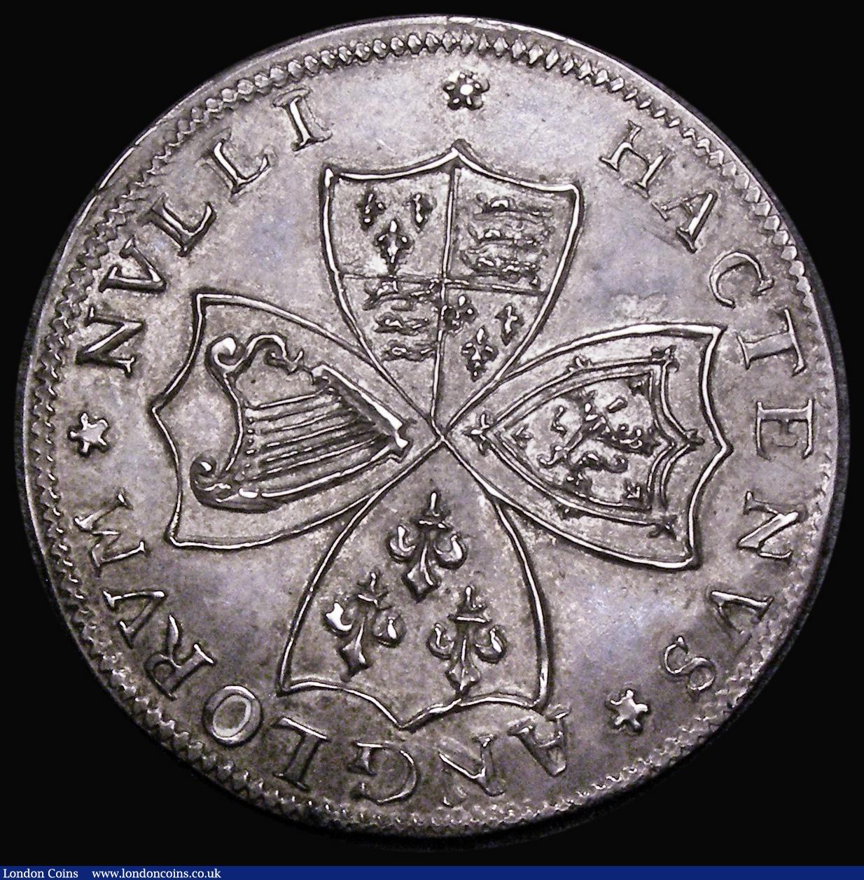 London Coins : A182 : Lot 596 : Birth of Prince Charles 1630 30mm diameter in silver, unsigned, Obverse: Four Heart-shaped shields o...