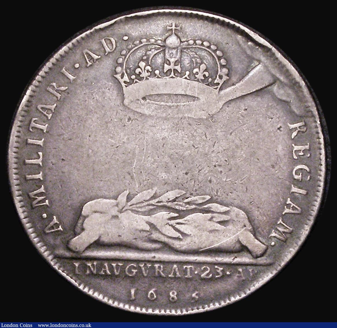 London Coins : A182 : Lot 613 : Coronation of James II 1685 34mm diameter in silver by J. Roettier, the official Coronation issue Ob...