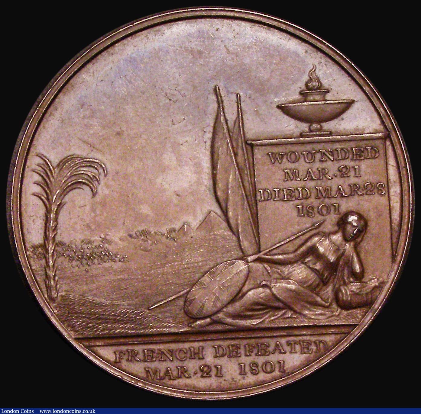 London Coins : A182 : Lot 746 : Death of Sir Ralph Abercromby 1801 40mm diameter in bronze, by J.G. Hancock, Obverse: Uniformed bust...