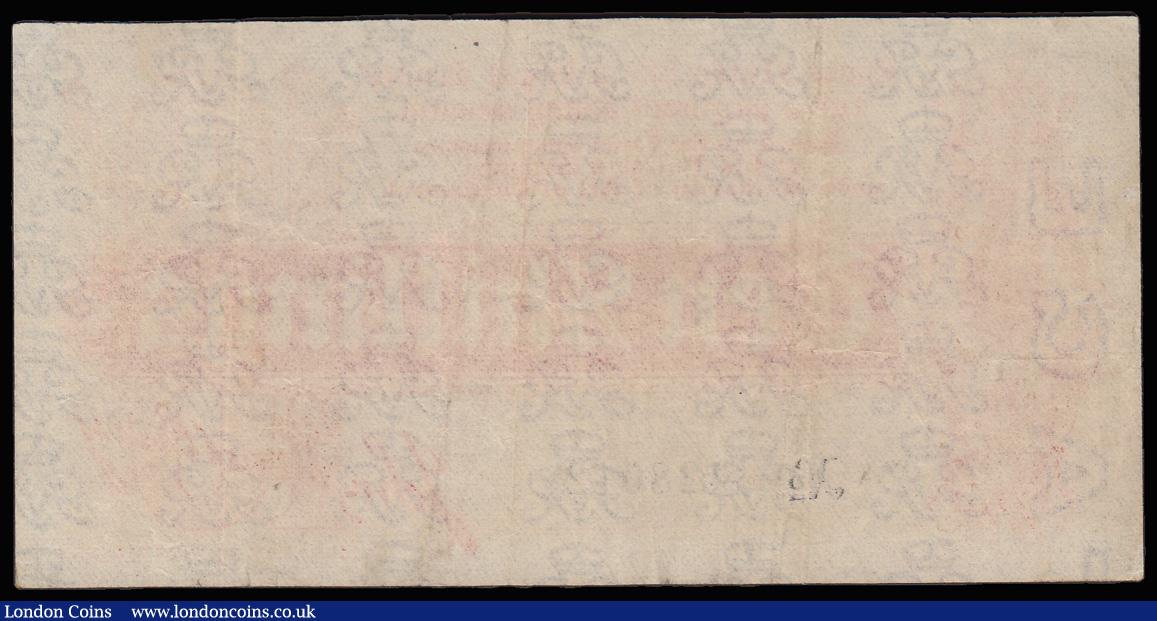 London Coins : A182 : Lot 8 : Ten Shillings Bradbury De La Rue Red 1914 T9 A/20 428012 Good Fine or better a collectable and pleas...