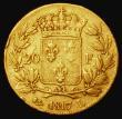 London Coins : A182 : Lot 1106 : France 20 Francs Gold 1817L Bayonne Mint, KM#712.5 Good Fine/Fine with some minor edge bruises, a sc...