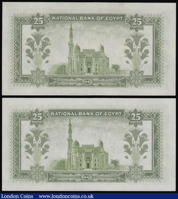 Egypt 25 Piastres 1952 Pick 28 (2) AU - Unc : World Banknotes : Auction 182 : Lot 145