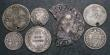 London Coins : A182 : Lot 1681 : Sixpences (2) 1746 LIMA Near Fine, holed, 1879 Die Number 3 VG, Threepence 1836 VG, Maundy Threepenc...