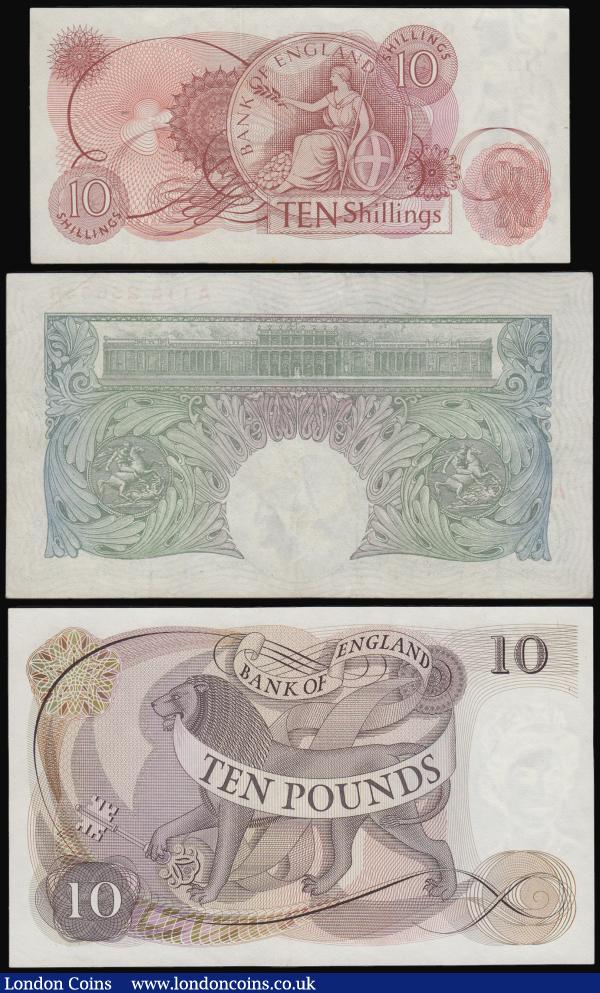 One Pound Peppiatt B239 issued 1934 first series A14A 256648 AU. Ten Pounds Page B236 prefix C85 Unc and Fforde Ten Shillings B13N AU : English Banknotes : Auction 182 : Lot 28