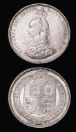 London Coins : A182 : Lot 3015 : Shillings (2) 1826 ESC 1257, Bull 2409 VF/GVF once lightly cleaned, now colourfully retoned, 1887 Ju...