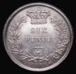 London Coins : A182 : Lot 3046 : Sixpence 1834 ESC 1674, Bull 2504 UNC the obverse with a subtle blue/green tone, the reverse with to...