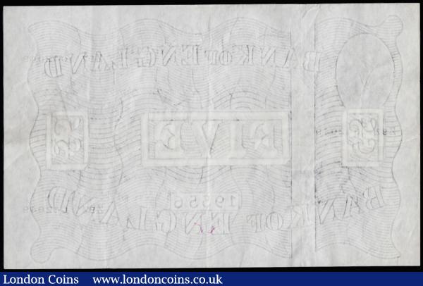 Five Pounds O'Brien white B275 dated 13 June 1955 prefix Z97, pleasing VF inked number front bottom : English Banknotes : Auction 182 : Lot 62