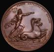London Coins : A182 : Lot 727 : Admiral Earl Howe Naval Victory of the First of June 1794 41mm diameter in copper by W.Wyon, Obverse...