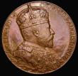 London Coins : A182 : Lot 855 : Coronation of Edward VII 1902 56mm diameter in bronze, the Official Royal Mint issue Eimer 1871, BHM...