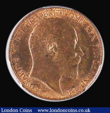 Halfpenny 1902 Freeman 381 dies 1+B, in a PCGS holder and graded MS64 RB : English Coins : Auction 183 : Lot 1970
