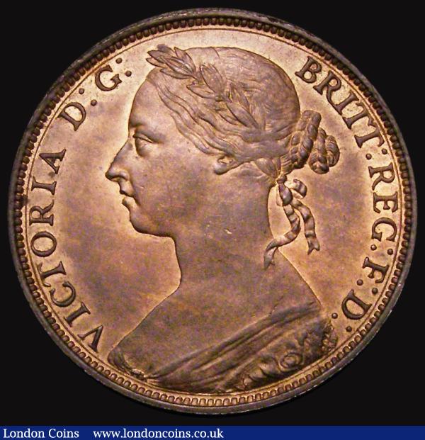 Penny 1884 Freeman 119 dies 12+N, UNC or very near so and lustrous, in an LCGS holder and graded LCGS 75 : English Coins : Auction 183 : Lot 2055