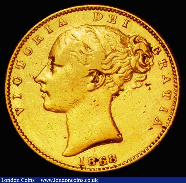 Sovereign 1868 Marsh 52, S.3853, Die Number 22, Fine, the obverse cleaned with many scratches : English Coins : Auction 183 : Lot 2197