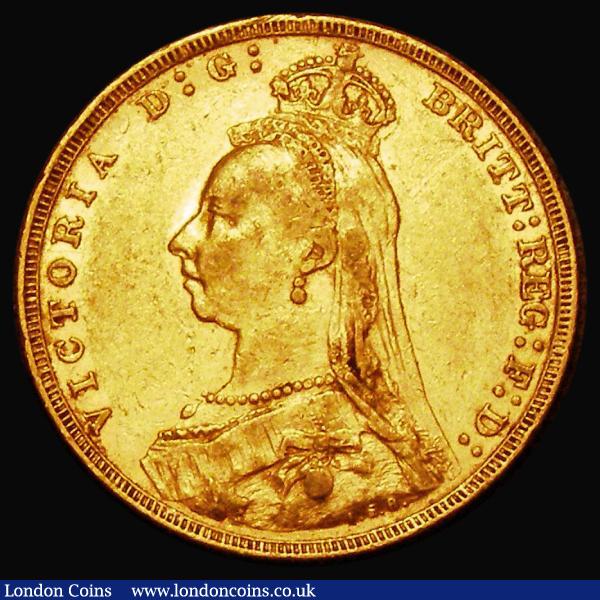 Sovereign 1891M G: of D:G: closer to the crown, Horse with long tail, Marsh 135A, S.3867C, DISH M16, Fine/Good Fine : English Coins : Auction 183 : Lot 2243