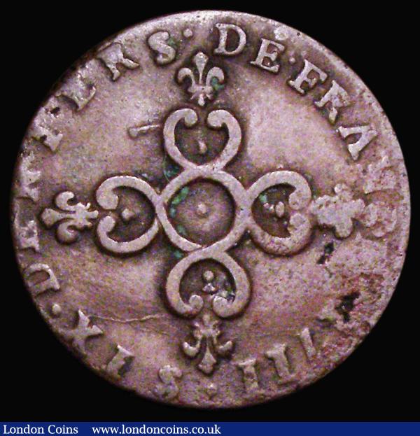 France Six Deniers 1711H La Rochelle Mint KM#400.3 Fine with some small verdigris spots : World Coins : Auction 183 : Lot 946