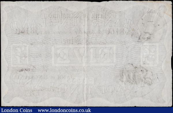 London Coins : A183 : Lot 10 : Five Pounds Peppiatt White note World War II German Operation BERNHARD forgery B241OB dated 29th Oct...