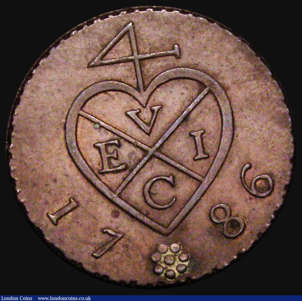 London Coins : A183 : Lot 1071 : Netherlands East indies - Sumatra Two Kepings AH1200 (1786) KM#258 About VF the obverse with some li...