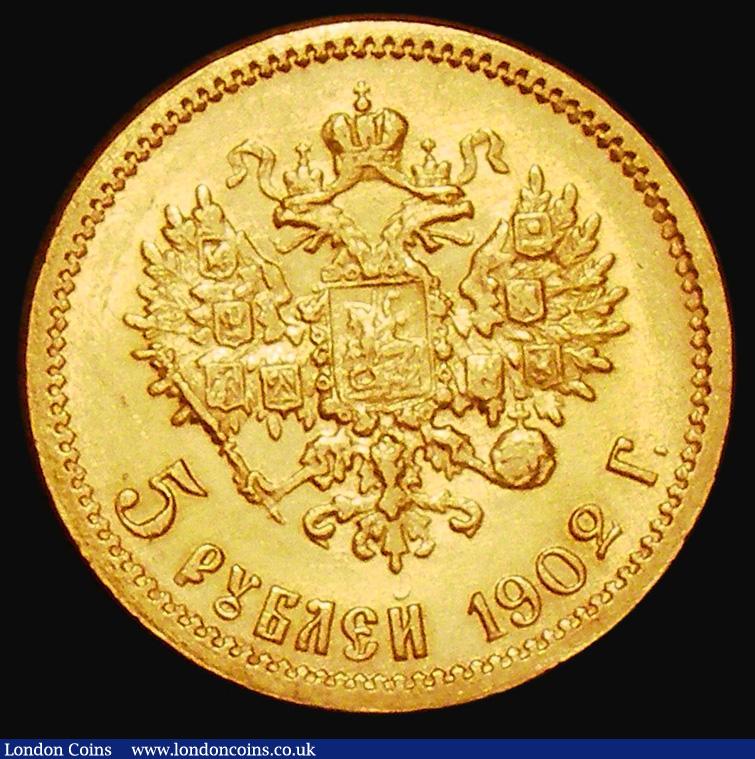 London Coins : A183 : Lot 1113 : Russia Five Roubles Gold 1902 AP Y#62 EF and lustrous
