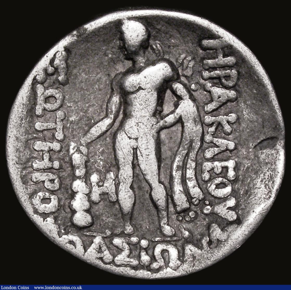 London Coins : A183 : Lot 1258 : Ancient Greece Tetradrachm, Thasos - Thrace (after 148BC), Obverse: Head of Dionysus right, wearing ...