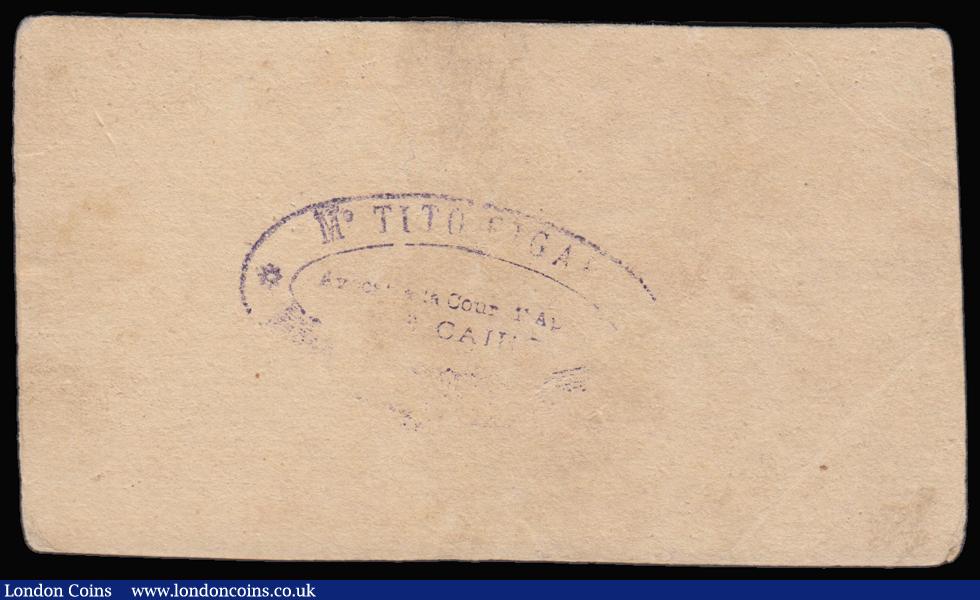 London Coins : A183 : Lot 126 : Sudan Siege of Khartoum 20 piastres 1884, hectograph signature of General "Pasha" Gordon, ...