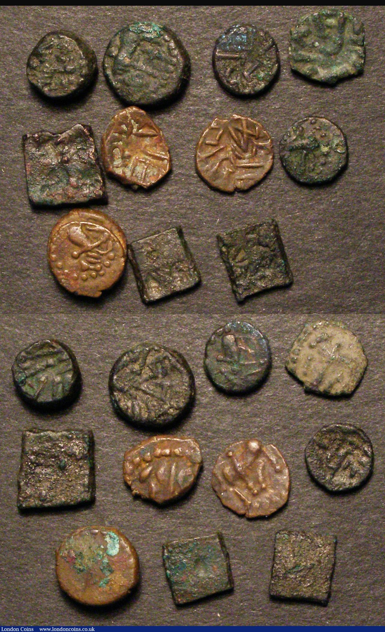 London Coins : A183 : Lot 1264 : Ancients (20) Indo-Greek - Kushan Empire Ae Tetradrachm Obverse: King holding&nbsp;ankush&nbsp;and s...