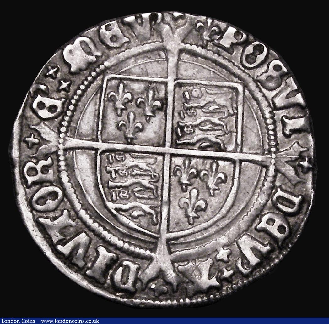 London Coins : A183 : Lot 1349 : Groat Henry VIII Second Coinage, Laker Bust D, S.2337E, 2.62 grammes, mintmark Lis, VF with a few sm...