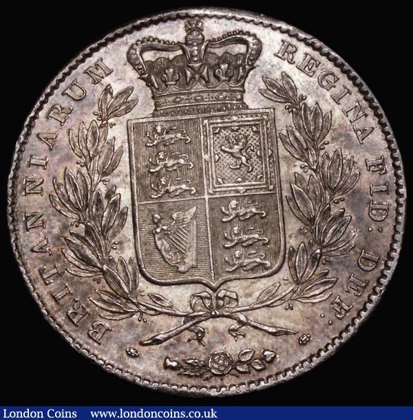 Crown 1844 Star Stops on edge, ESC 280, Bull 2561 NEF toned with some contact marks, the rim slightly flattened to the top right of the crown and correspondingly so on the obverse : English Coins : Auction 183 : Lot 1451