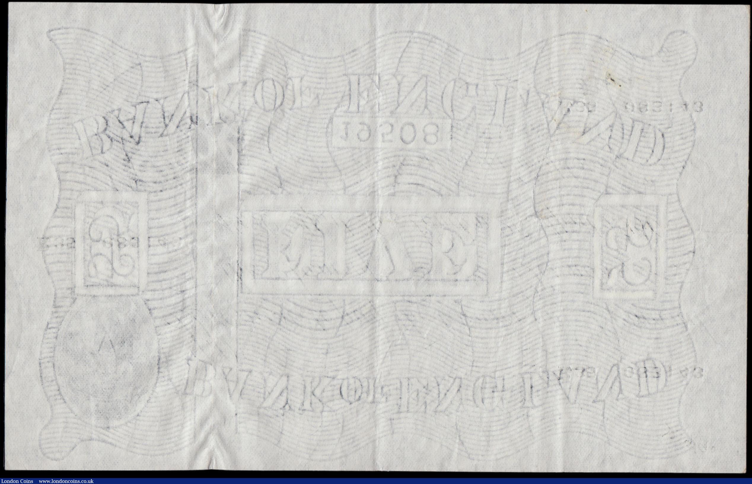 London Coins : A183 : Lot 15 : Five Pounds Beale White Note B270 dated 26th April 1950 serial number R35 083143,Good VF with an ori...