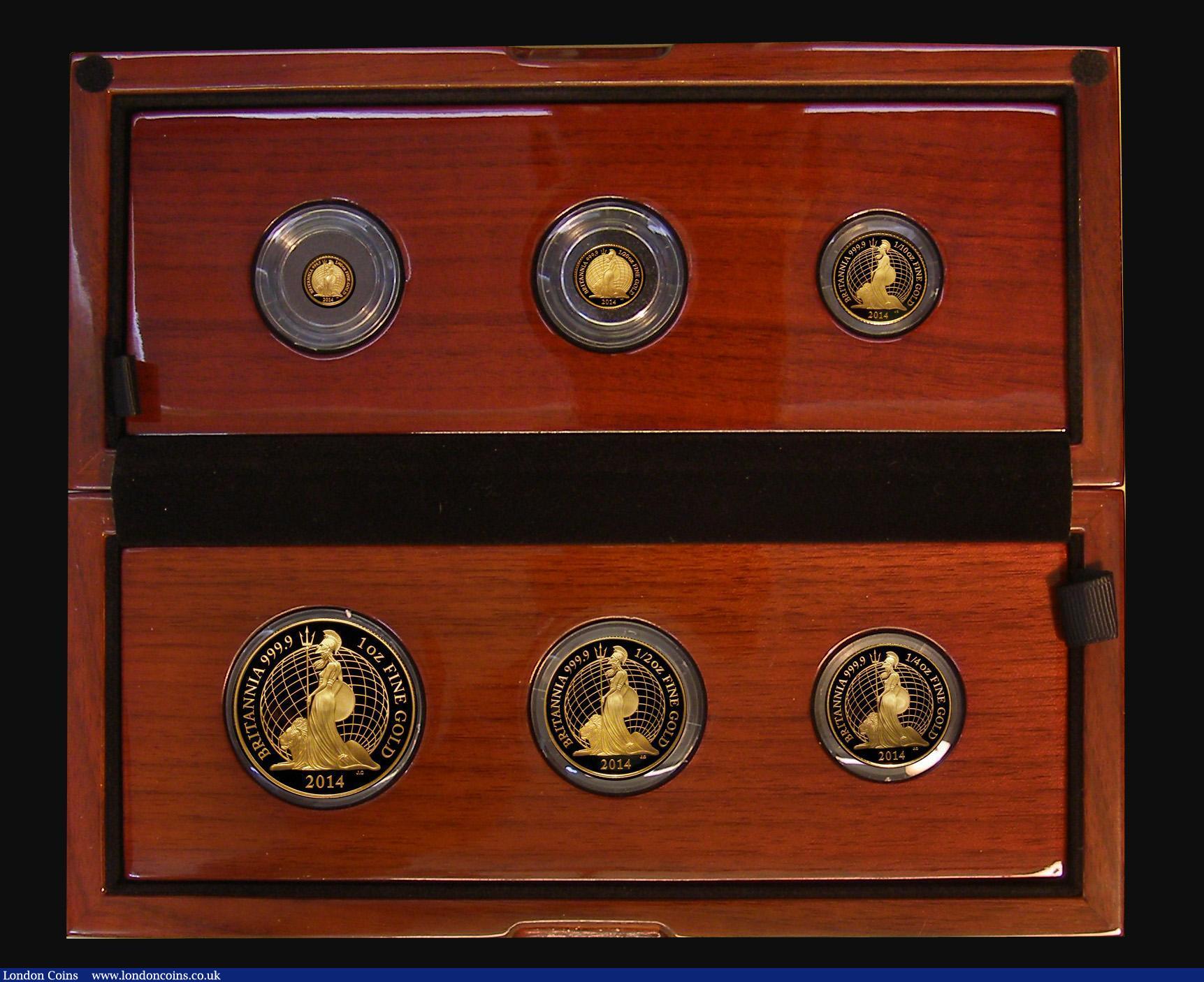 London Coins : A183 : Lot 156 : Britannia Gold Proof Set 2014 the 6-coin set comprising £100 2014 Gold One Ounce, £50 20...
