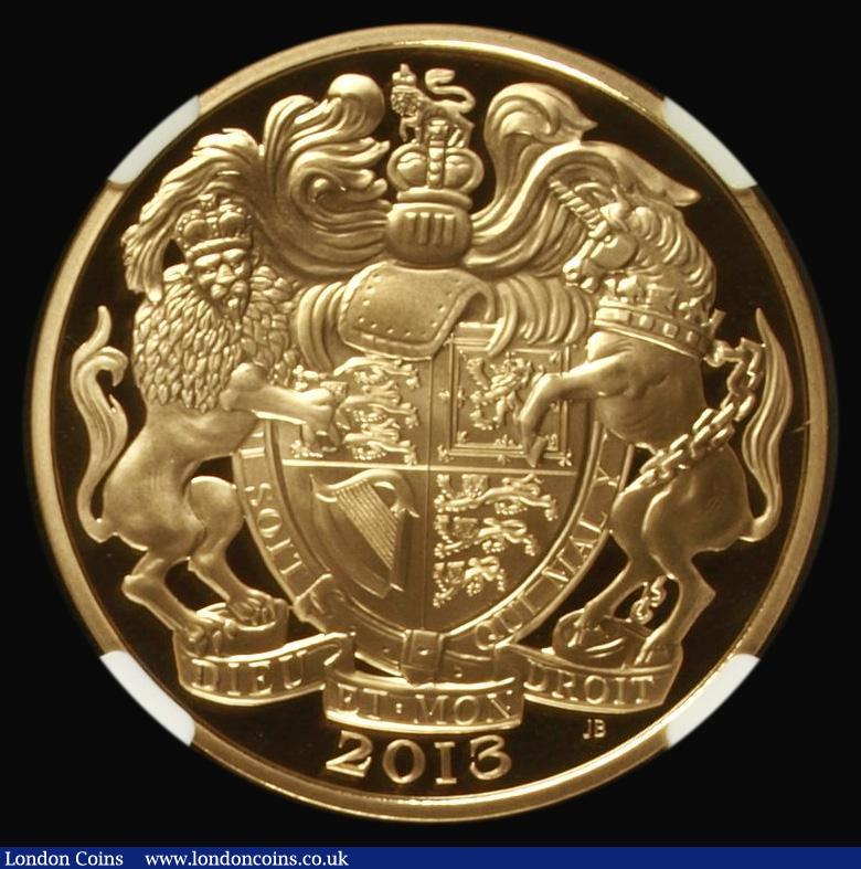 London Coins : A183 : Lot 1651 : Five Pound Crown 2013 Queen Elizabeth II The Queen's Portraits - Maklouf head S.L30 Gold Proof ...