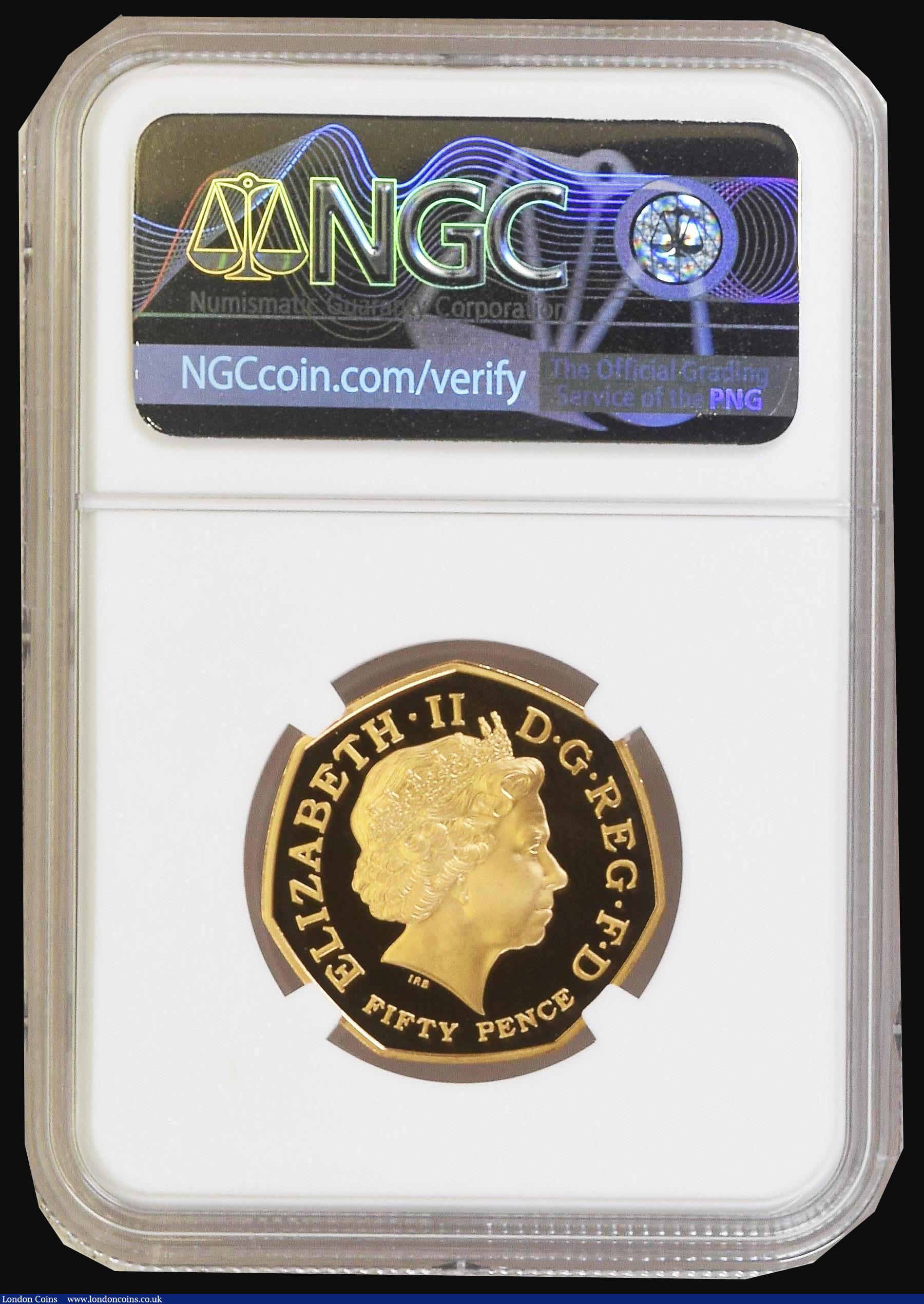 London Coins : A183 : Lot 170 : Fifty Pence 2009 Kew Gardens 250th Anniversary, Gold Proof S.H19 in an NGC holder and graded PF69 Ul...