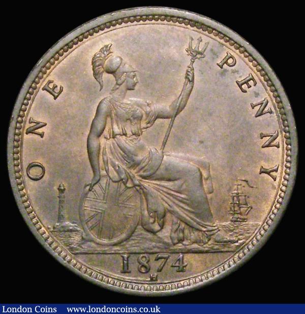 Penny 1874H Freeman 73 dies 7+H, UNC with traces of lustre, in an LCGS holder and graded LCGS 80 : English Coins : Auction 183 : Lot 2050