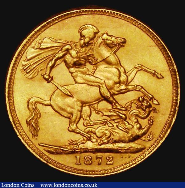 Sovereign 1872 George and the Dragon, Marsh 85, S.3856A GEF with very few contact marks, excellent fields and choice : English Coins : Auction 183 : Lot 2201