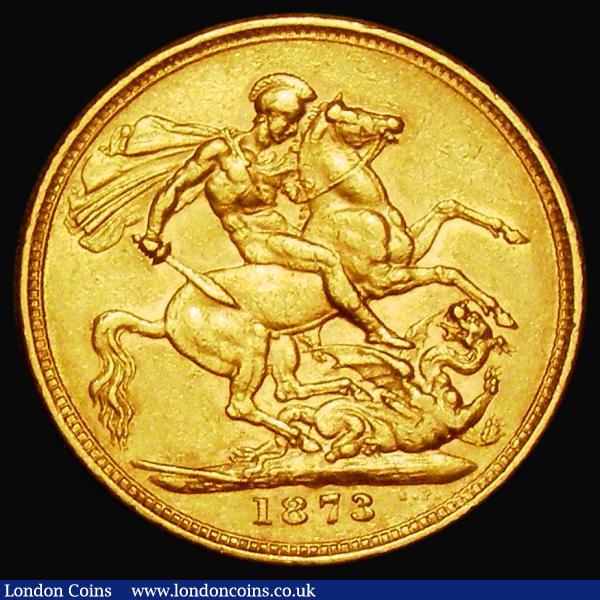 Sovereign 1873 George and the Dragon, Marsh 86 Fine/VF with some contact marks : English Coins : Auction 183 : Lot 2209