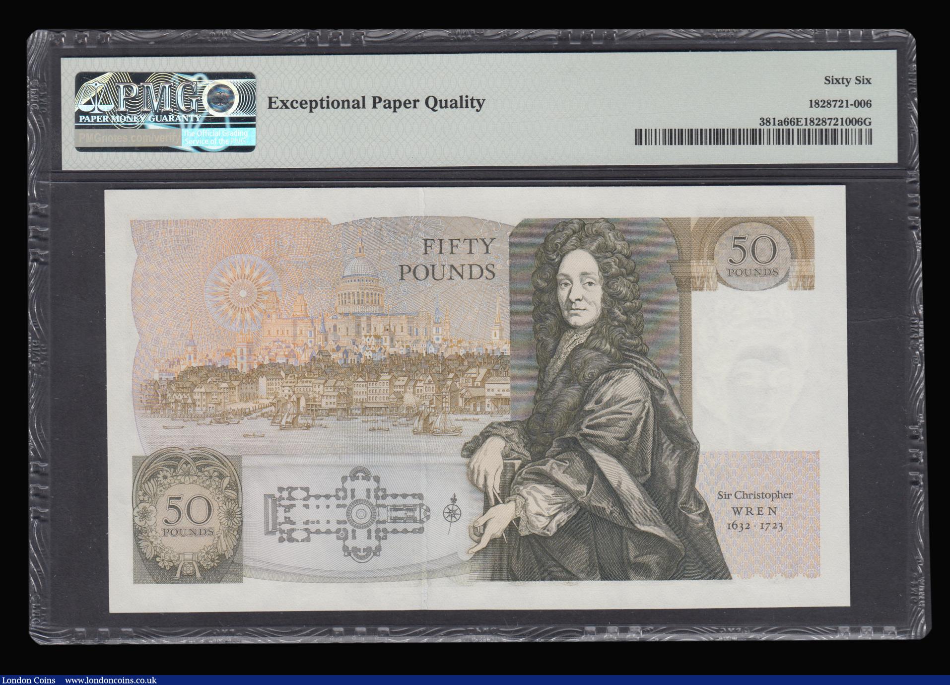 London Coins : A183 : Lot 23 : Fifty pounds Somerset B352 issued 1981 Christopher Wren on reverse, Pick381a, Gem Uncirculated and g...