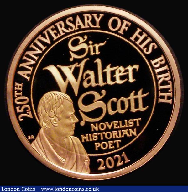Two Pounds 2021 250th Anniversary of the Birth of Sir Walter Scott Gold Proof S.K64 FDC uncased in capsule, no certificate : English Coins : Auction 183 : Lot 2417