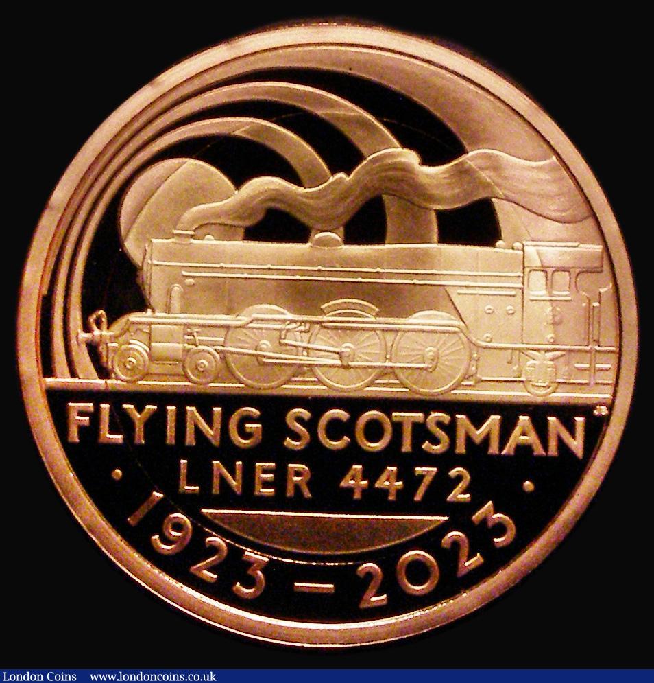 London Coins : A183 : Lot 2423 : Two Pounds 2023 Centenary of the Flying Scotsman Gold Proof FDC uncased in capsule, no certificate