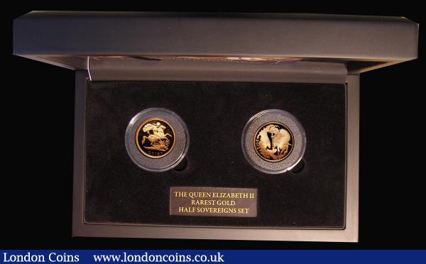 Half Sovereigns (2) - The Queen Elizabeth II Rarest gold half Sovereign set a 2-coin set comprising Half Sovereigns (2) 2012 Diamond Jubilee Proof, Marsh 558A, S.SB8, the odd tiny nick, otherwise FDC,  2015 Jody Clark Portrait Proof Marsh 562, S.SB7A, nFDC lightly toned with minor handling marks, in the Bradford Exchange box with their certificate : English Cased : Auction 183 : Lot 315