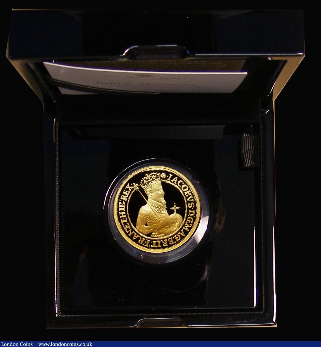 London Coins : A183 : Lot 334 : One Hundred Pounds 2022 British Monarchs - James I, One Ounce Gold Proof, the reverse design a stunn...