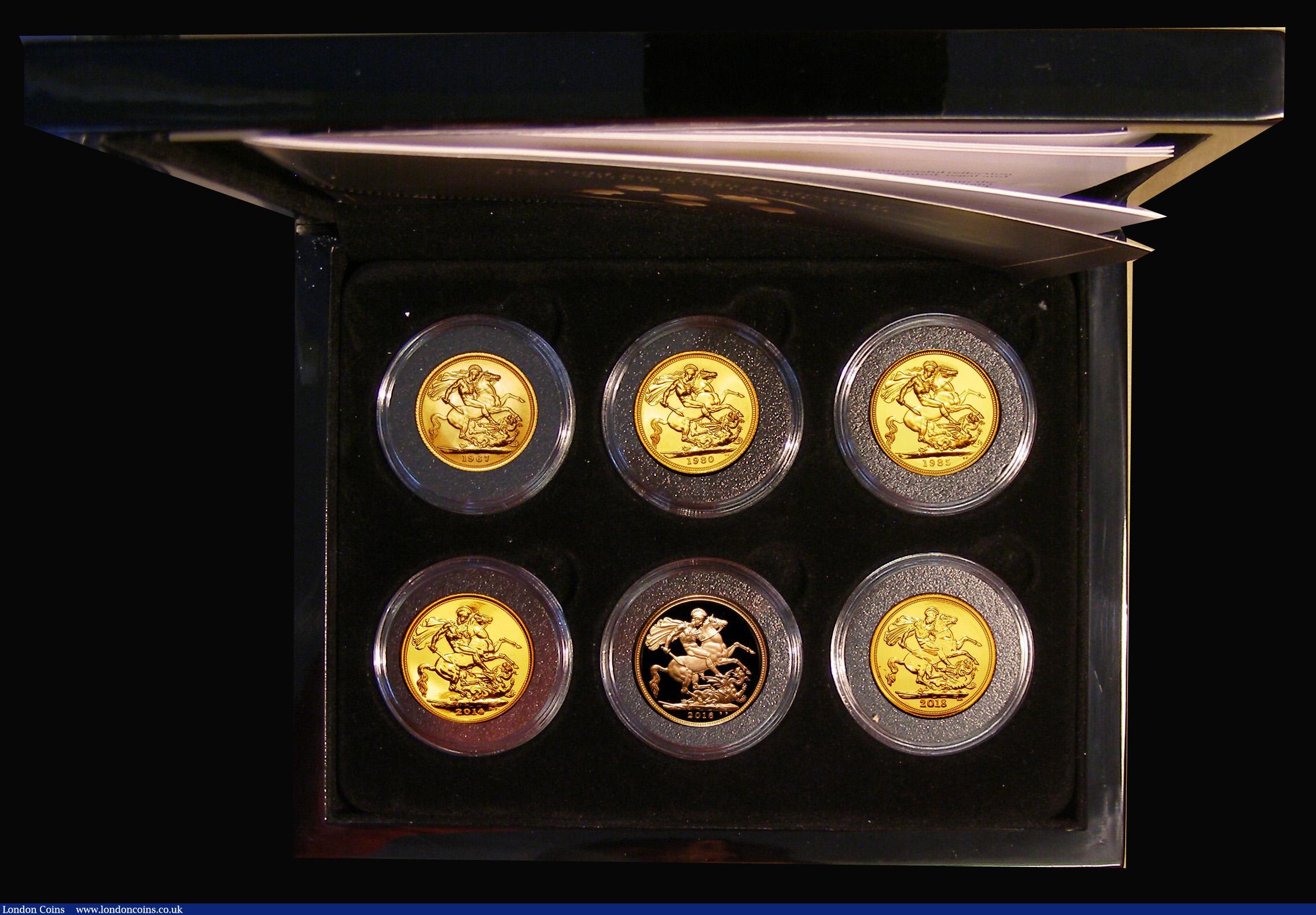 London Coins : A183 : Lot 397 : Sovereigns (6) The Six Gold Sovereign Portraits of Queen Elizabeth II comprising Sovereigns (6) 1967...