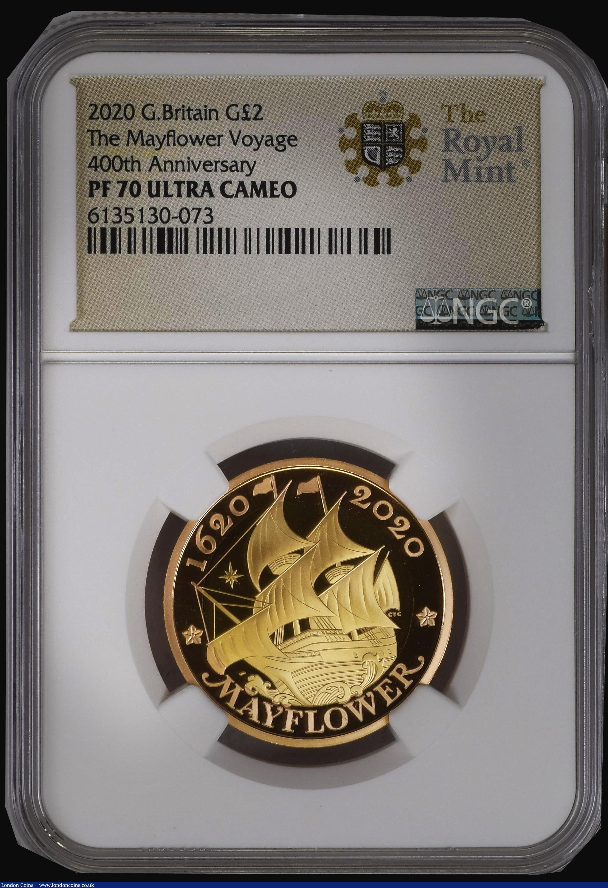 London Coins : A183 : Lot 479 : Two Pounds 2020 400th Anniversary of the Voyage of the Mayflower, graded presentation in an NGC hold...