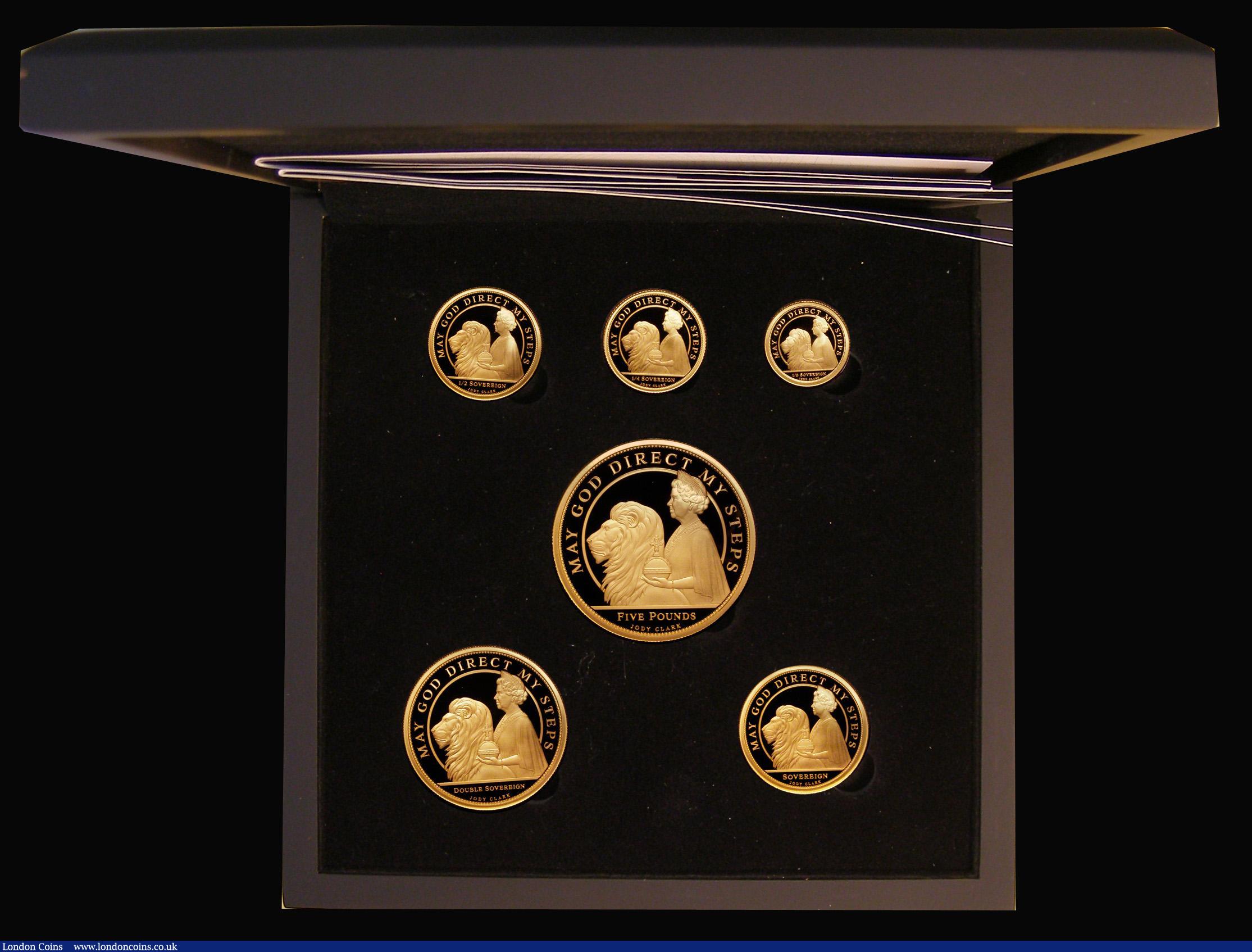 London Coins : A183 : Lot 497 : Alderney 2021 a 6-coin set in .999 gold 'The Queen's 95th Birthday 24 carat Gold Sovereign...